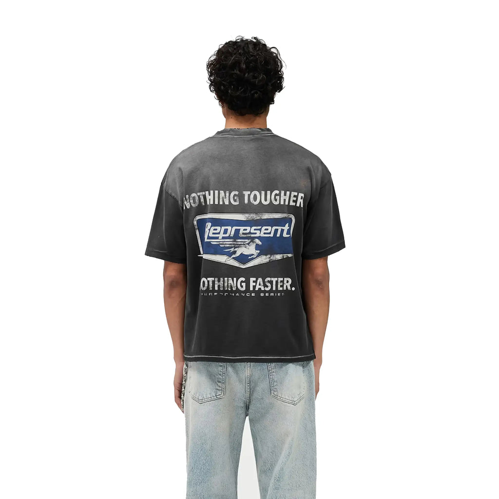 Represent Nothing Faster T-Shirt Stained Black