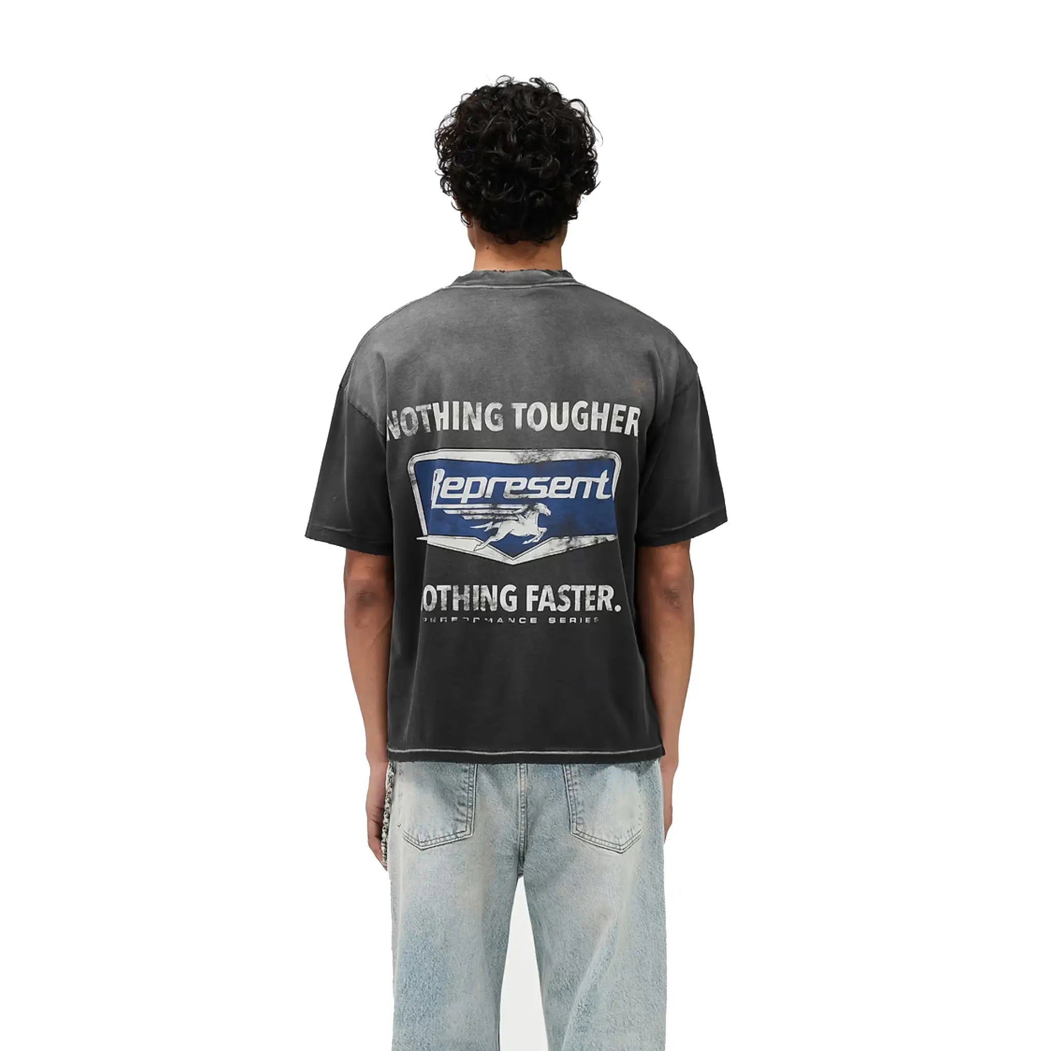 Represent Nothing Faster T-Shirt Stained Black