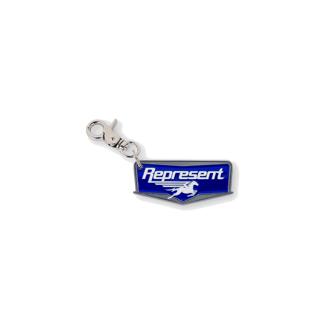 Represent Nothing Tougher Nothing Faster Keyring Blue
