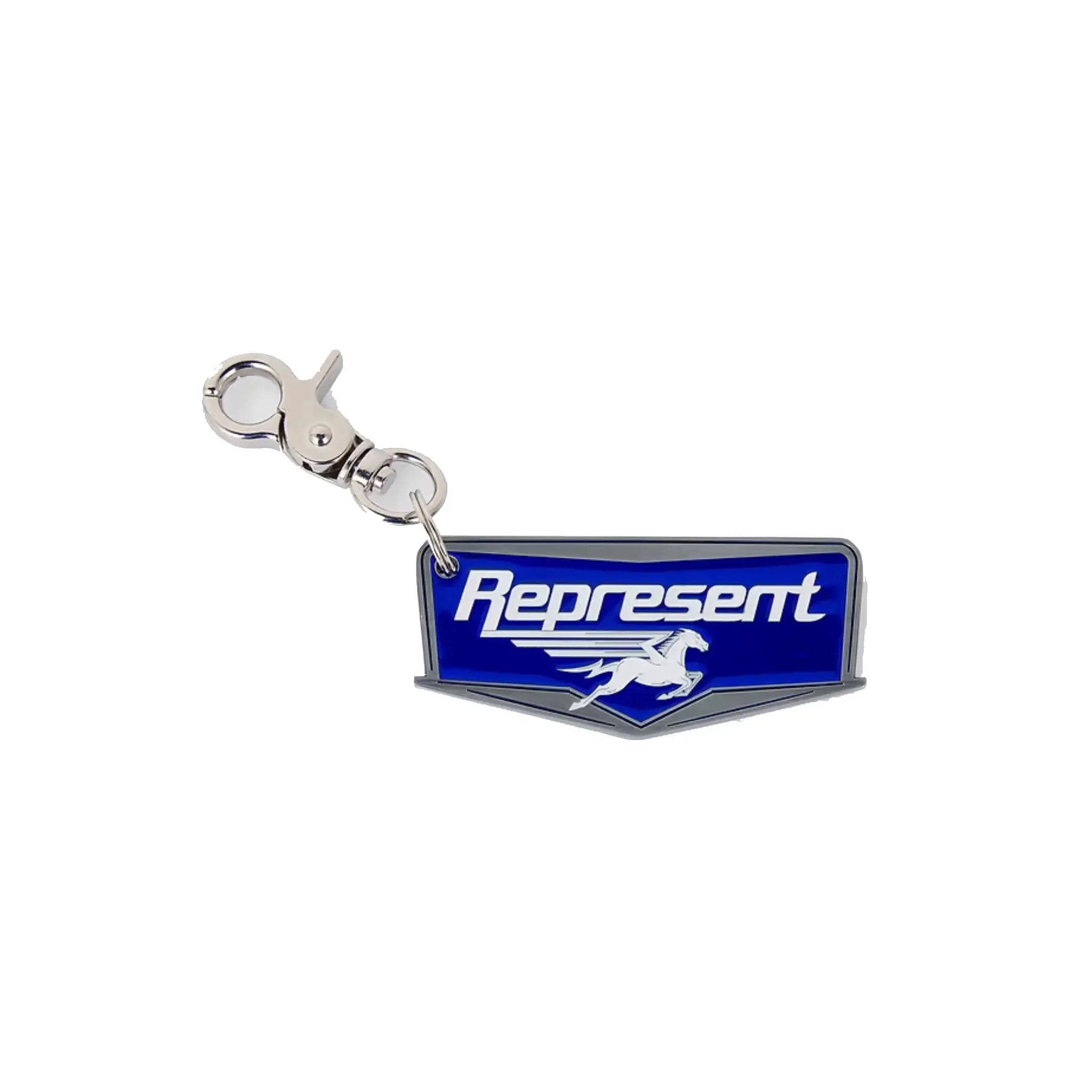 Represent Nothing Tougher Nothing Faster Keyring Blue