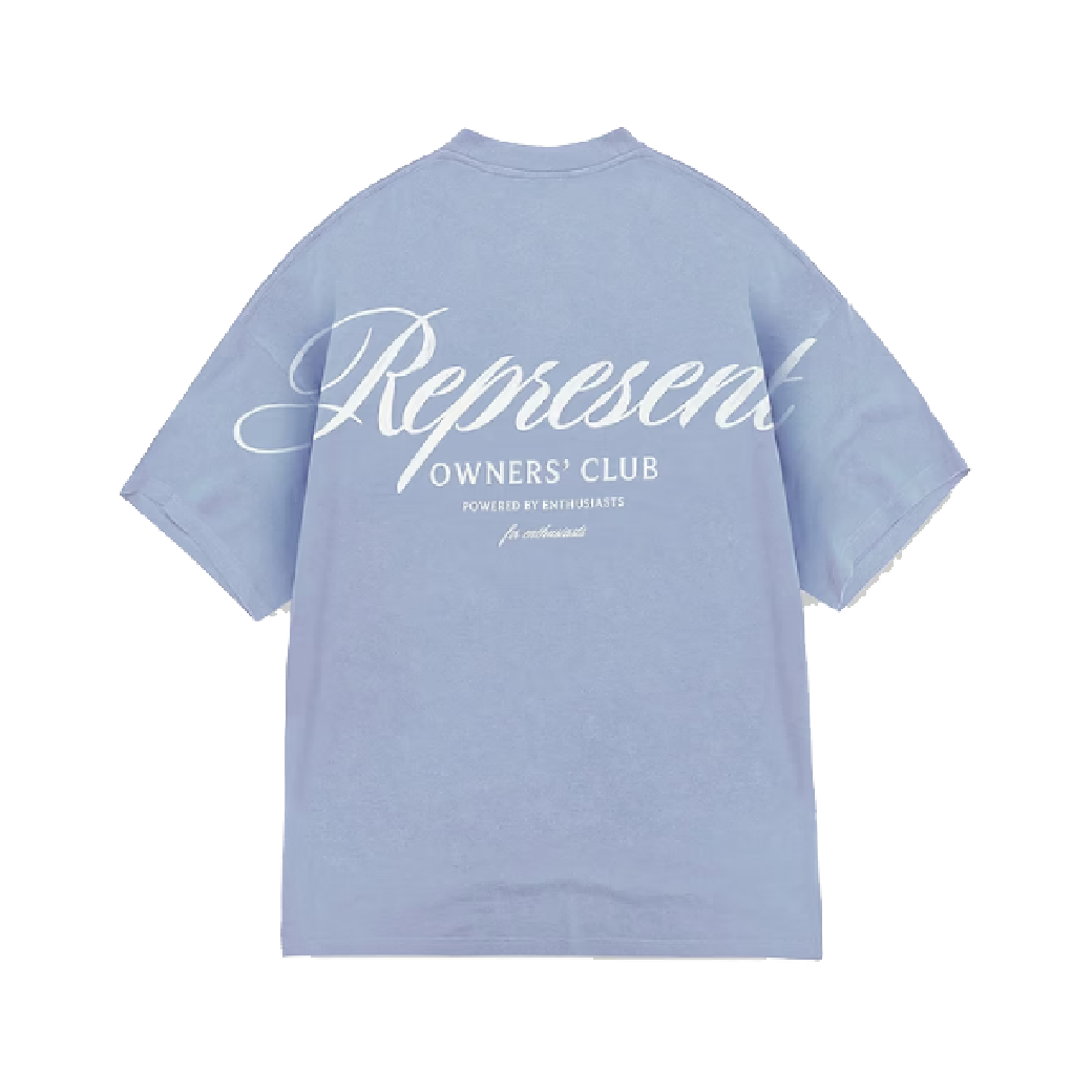 Represent Owners Club Script T-Shirt Dusty Blue