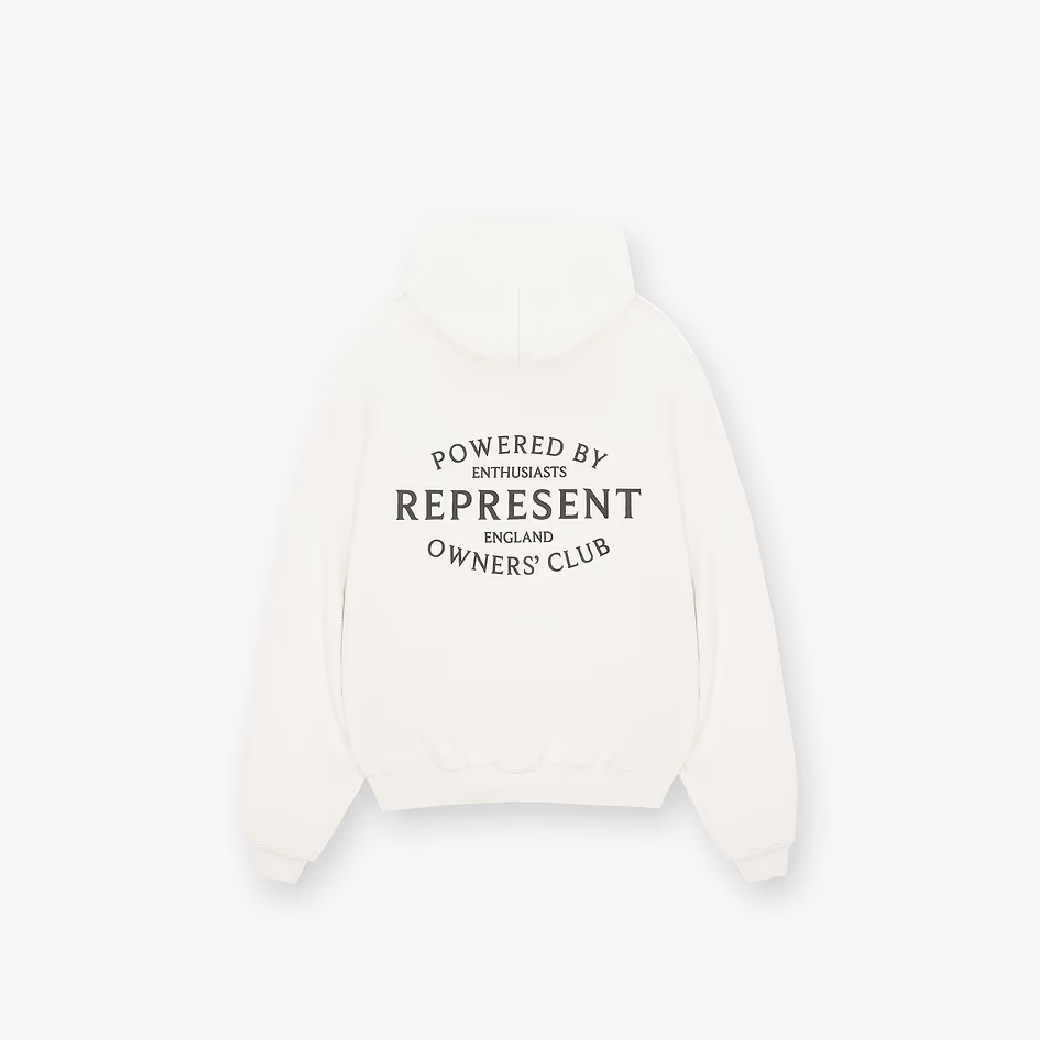 Represent Owners Club Stamp Flat White Hoodie