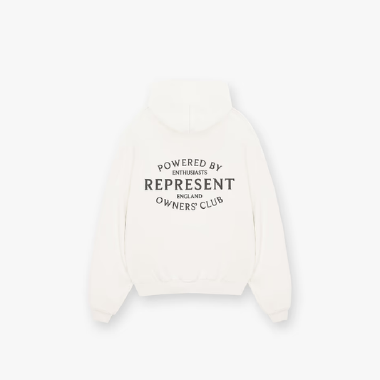 Represent Owners Club Stamp Flat White Hoodie