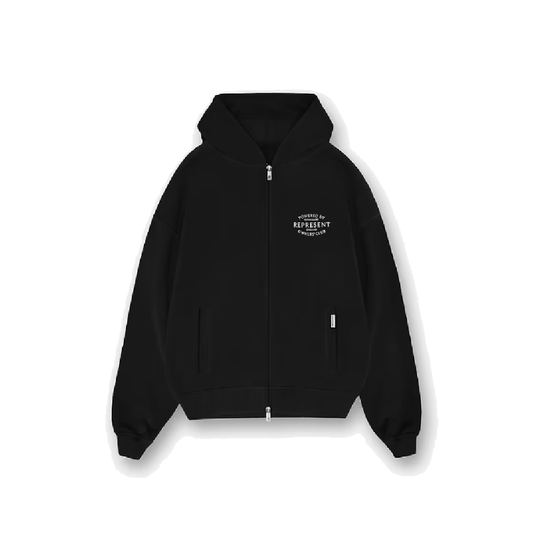 Represent Owners Club Stamp Jet Black Zip Up Hoodie