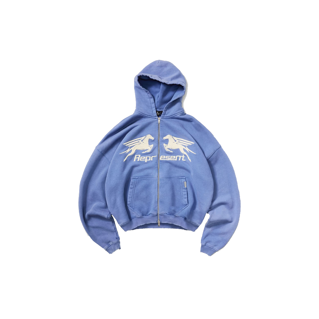 Represent Pegasus Zip Through Hoodie Indigo