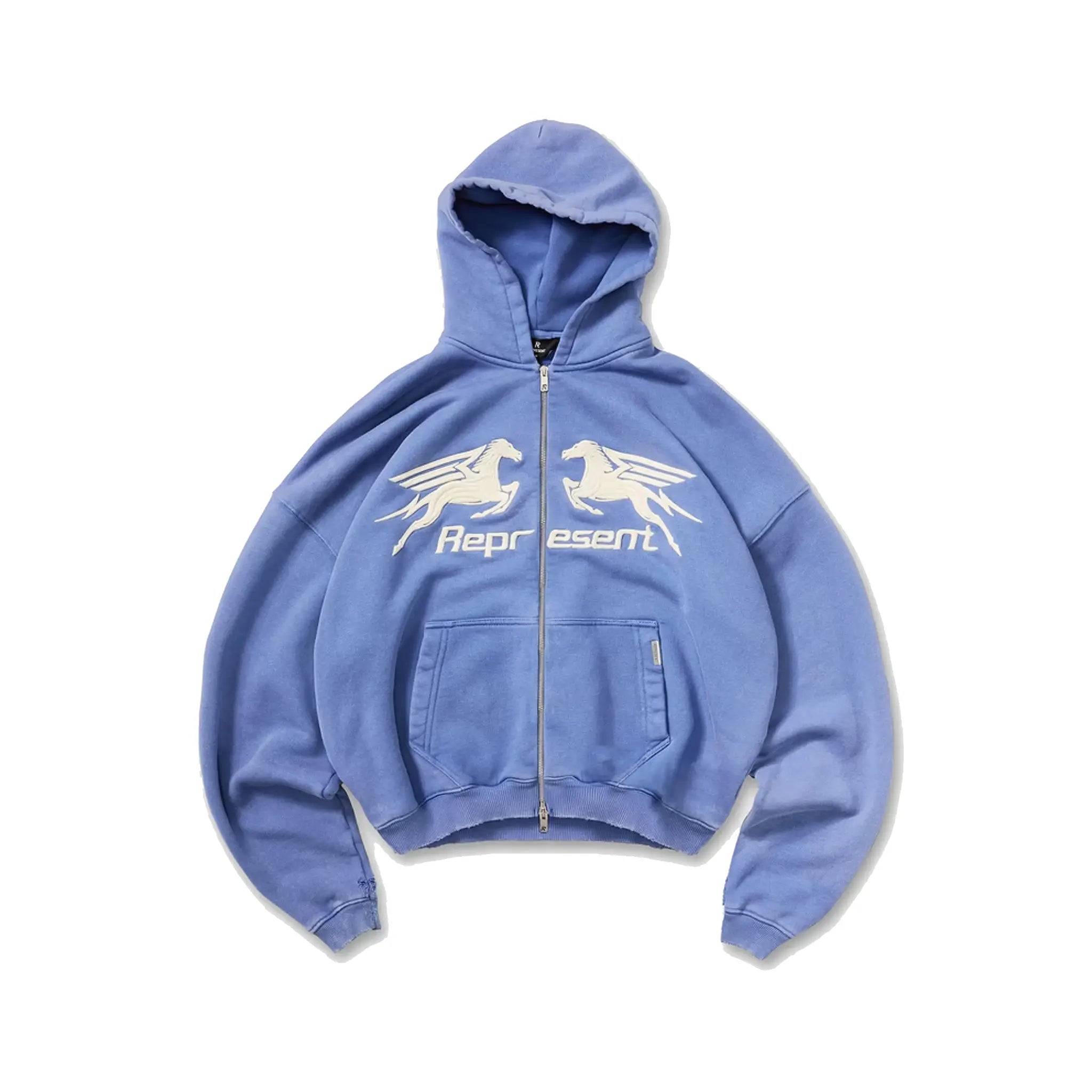 Represent Pegasus Zip Through Hoodie Indigo