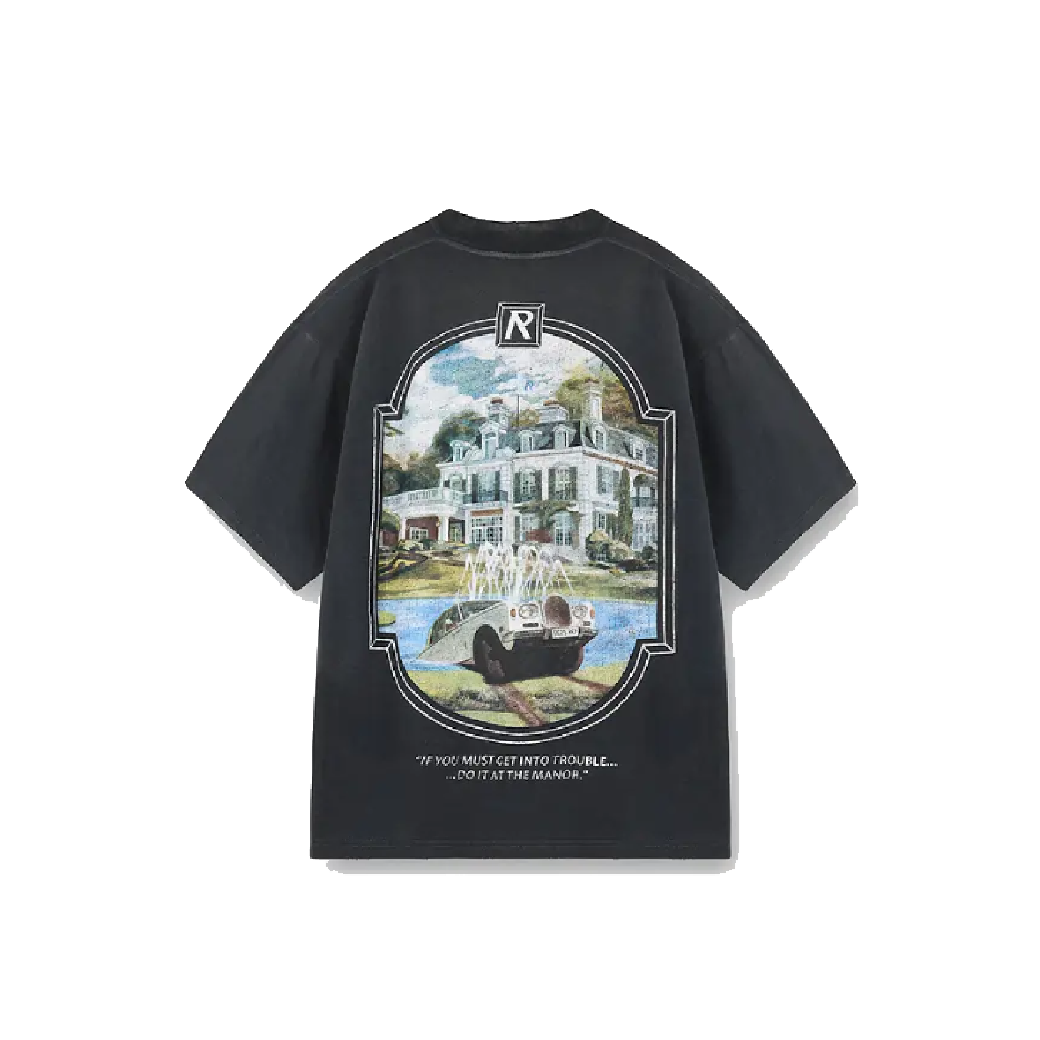Represent Revere Manor T-Shirt Stained Black
