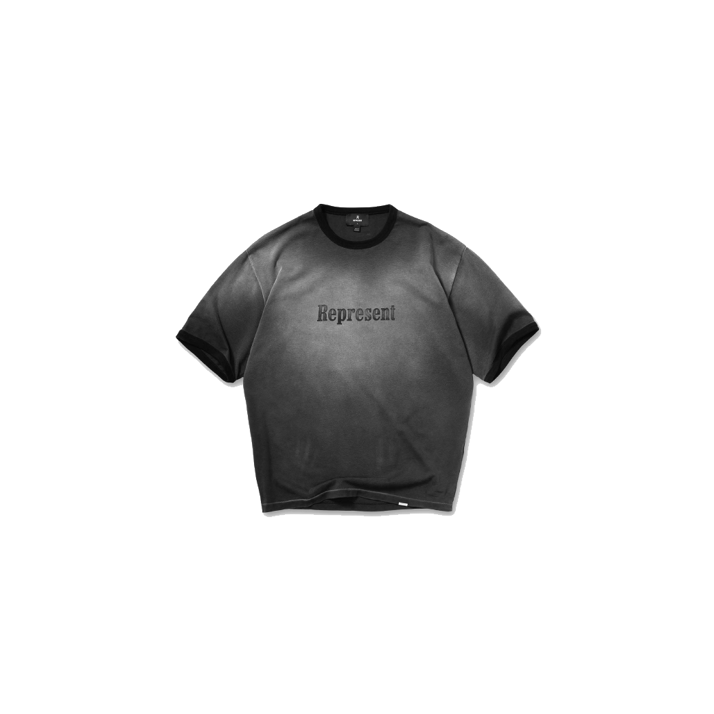 Represent Ringer T-Shirt Stained Black
