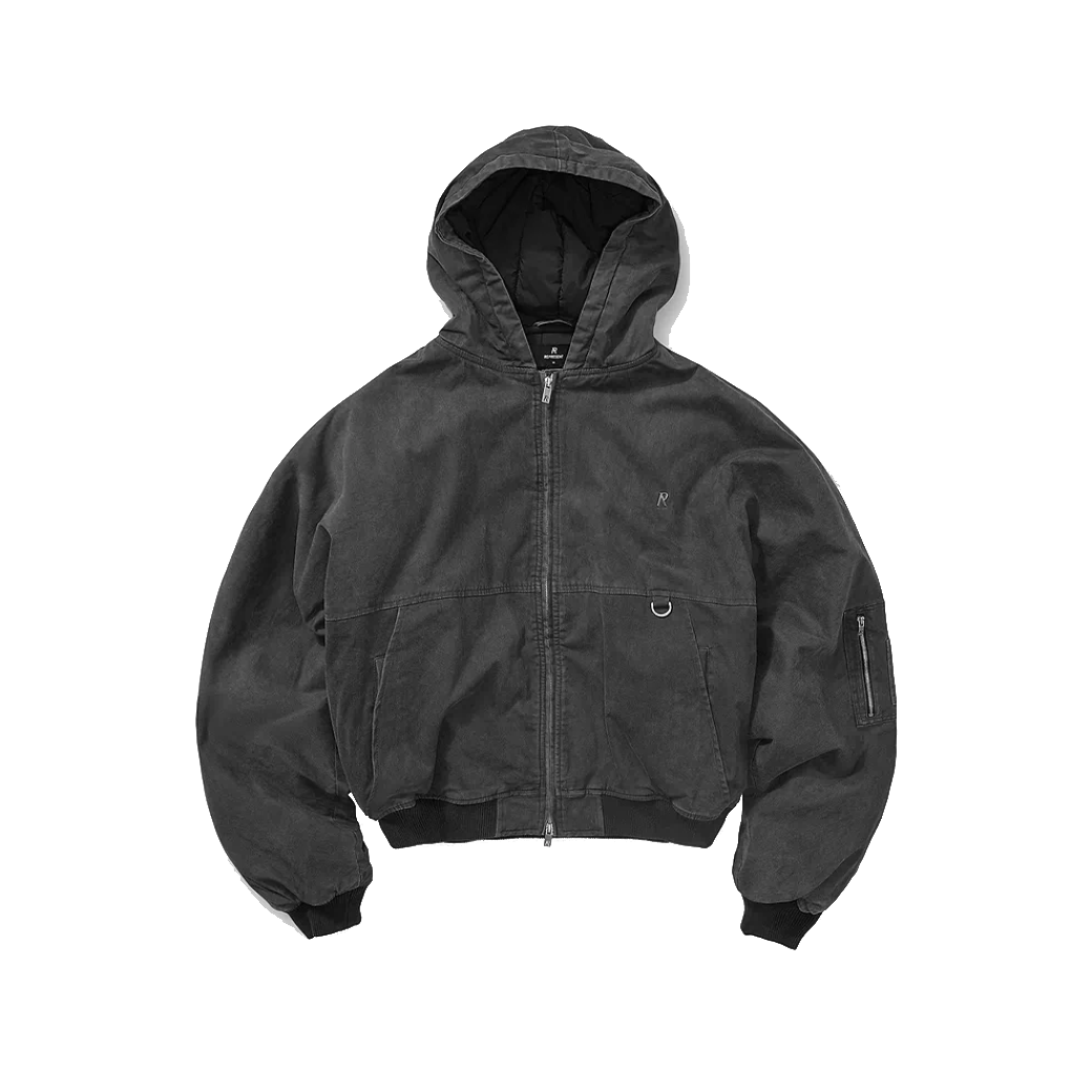 Represent Hooded Bomber Washed Black