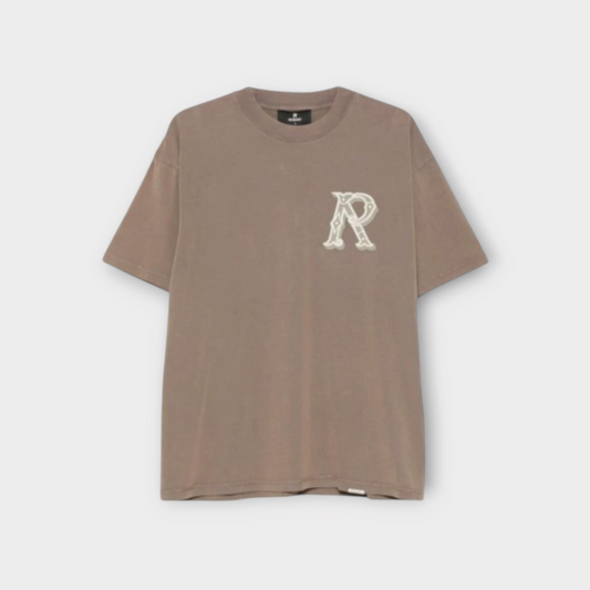Drop Represent Western Initial T-Shirt in dusty brown with a white embroidered R logo on the chest