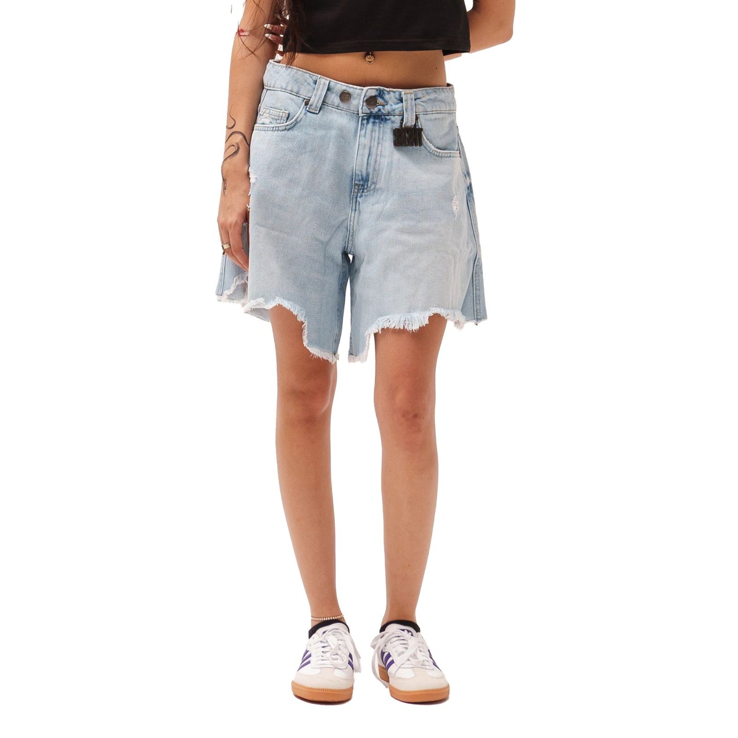 SIGHT Light Blue Denim Women Shorts