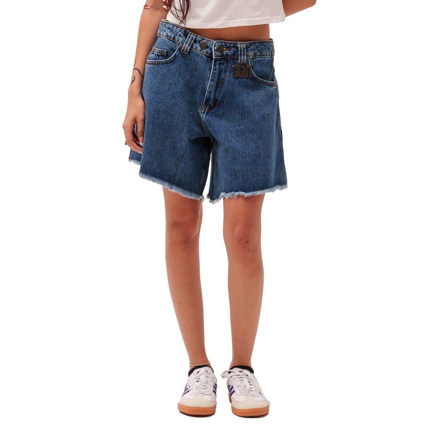 SIGHT Navy Denim Women Shorts