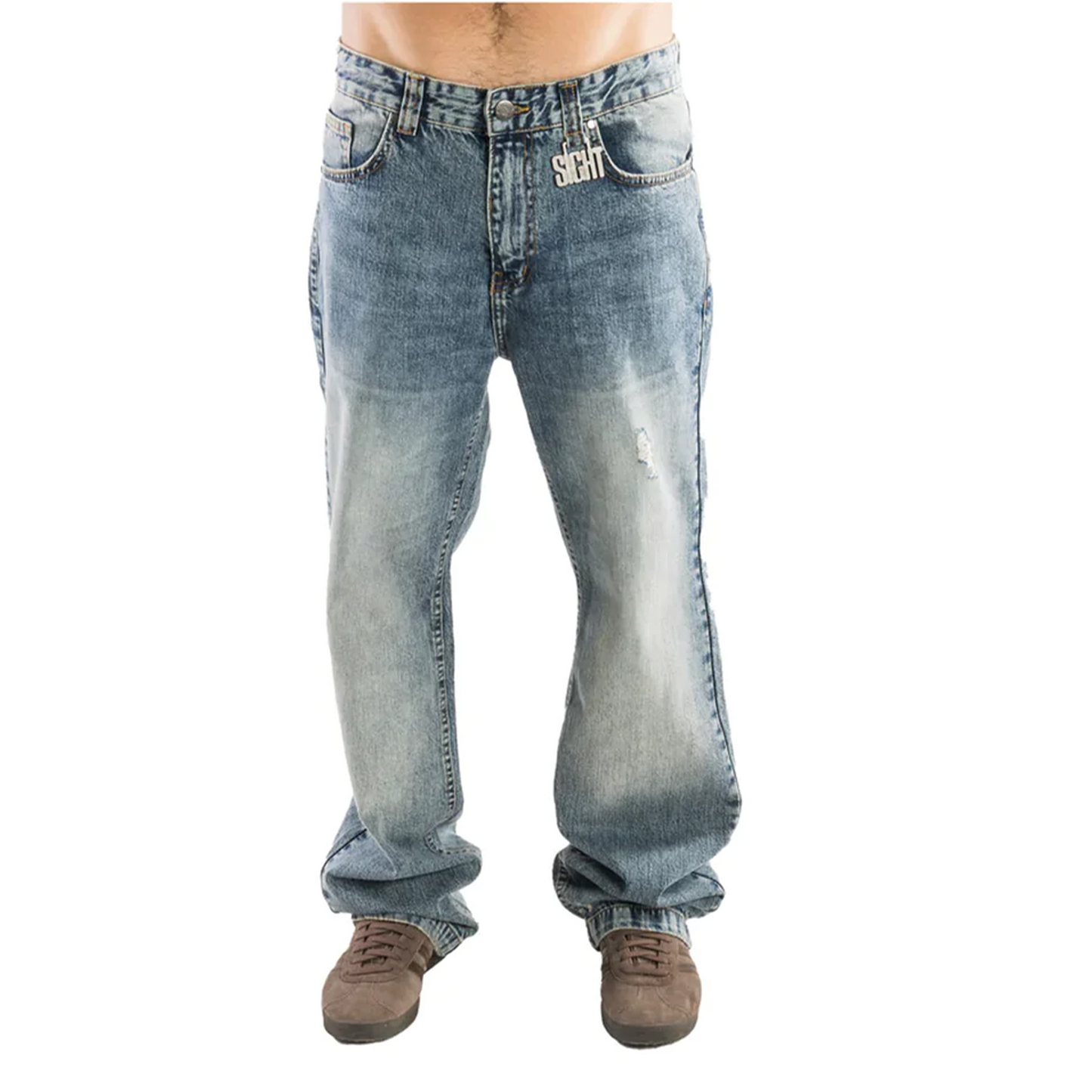 SIGHT Straight "Light Blue Distressed" Men Jeans