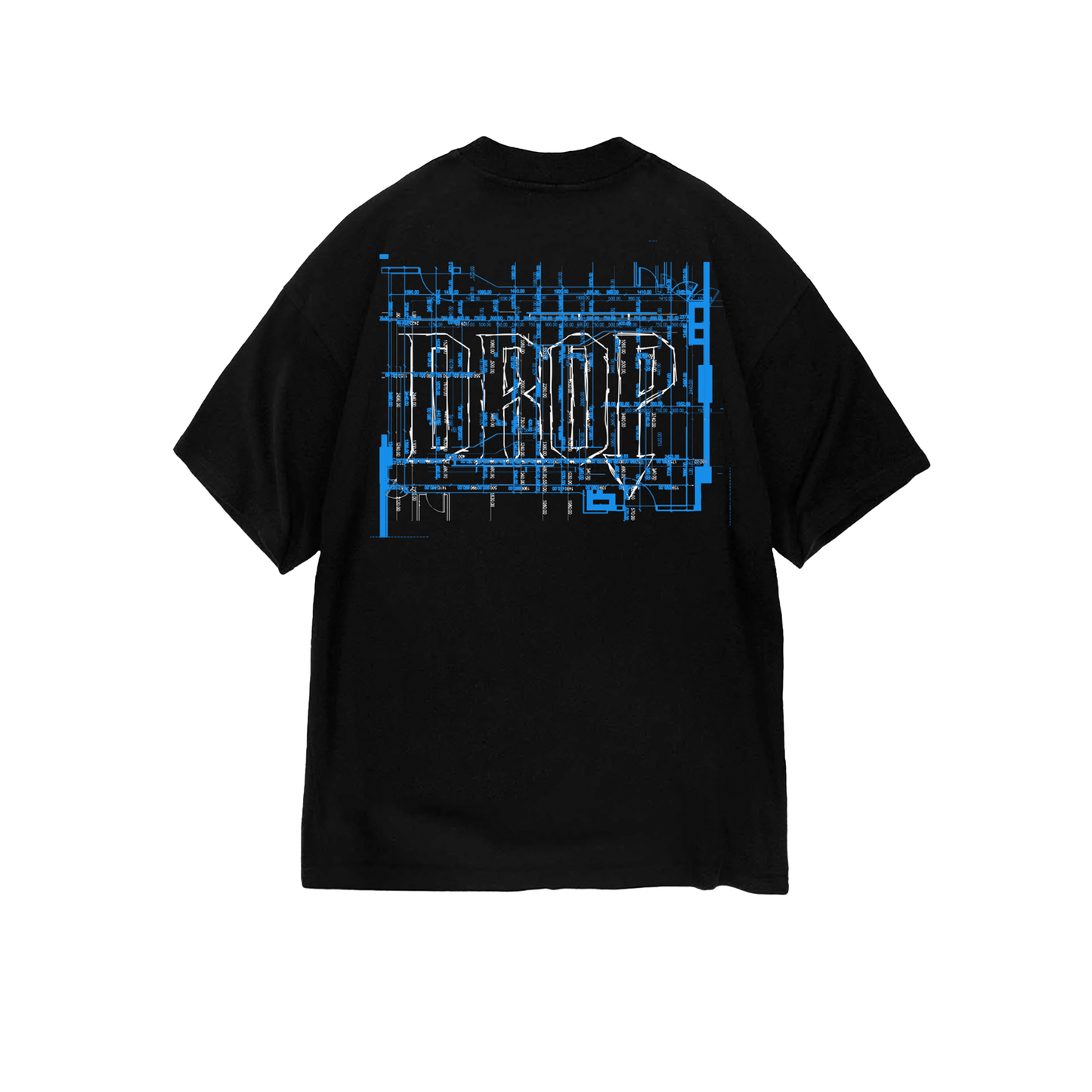 SIGHT X DROP Blue Print Black T-Shirt