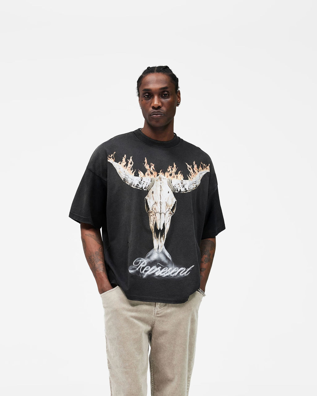 Represent British Cowboys T-Shirt Stained Black