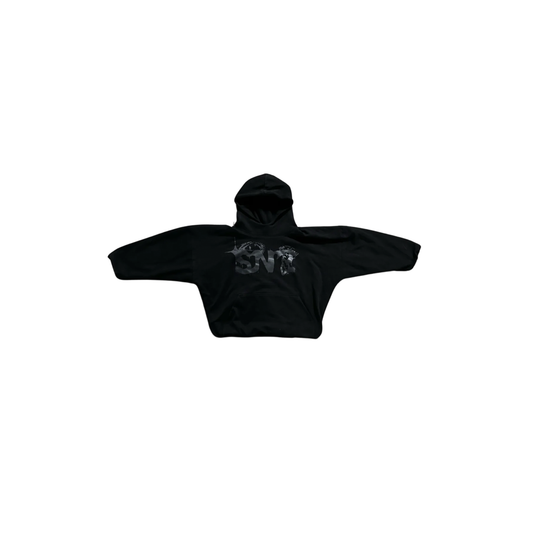 SN2 Black Signature Un Cropped Hoodie