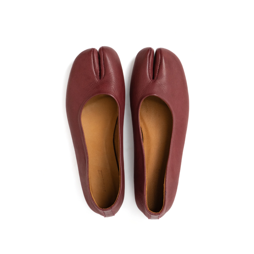 Sole 22 Split Burgundy Leather Flats