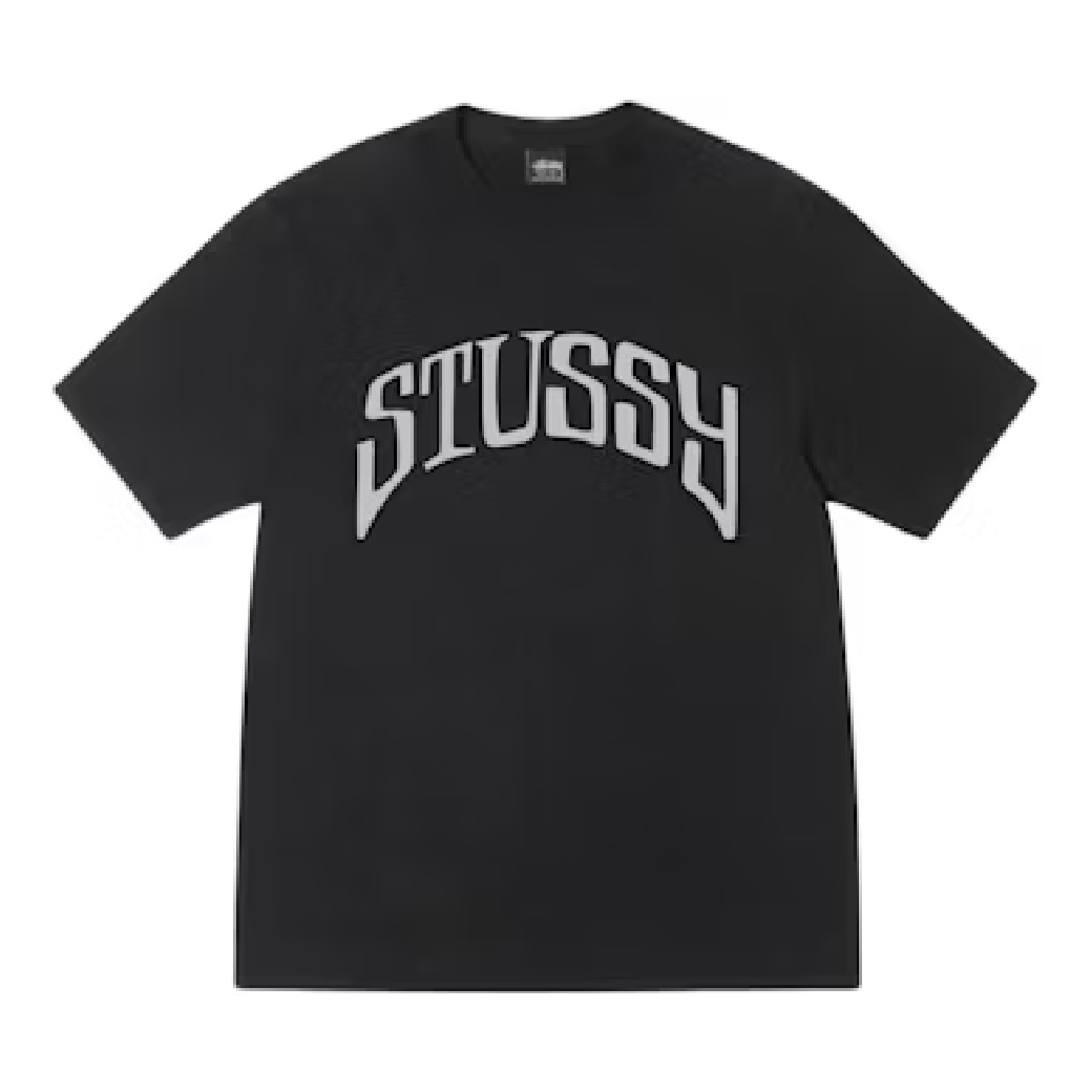 Stussy Arched Pigment Dyed Black T-Shirt