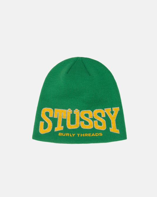 Stussy Burly Threads Skullcap Beanie Green