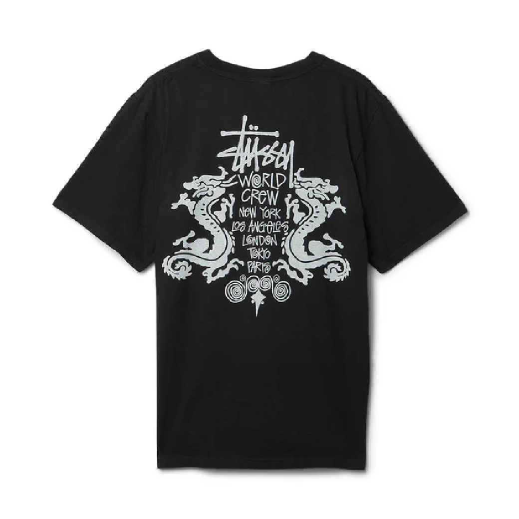 Stussy Double Dragon Pigment Dyed T-Shirt Black