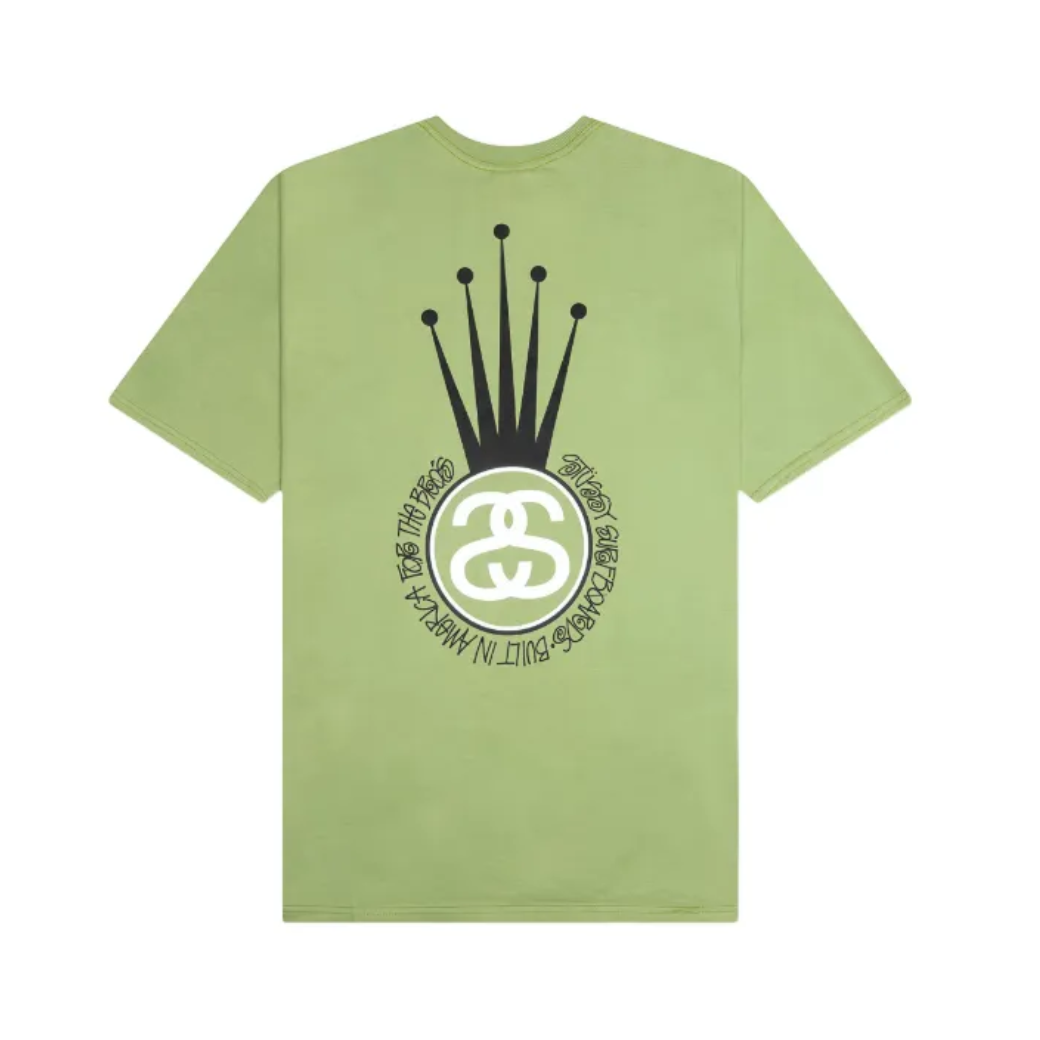 Stussy Graphic-Print Cotton Green T-Shirt