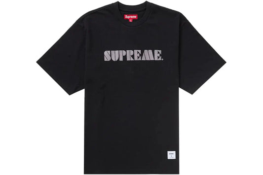 Supreme Stencil Embroidered Top Black T-Shirt