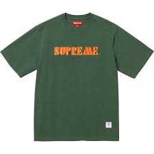 Supreme Stencil Embroidered Green T-Shirt