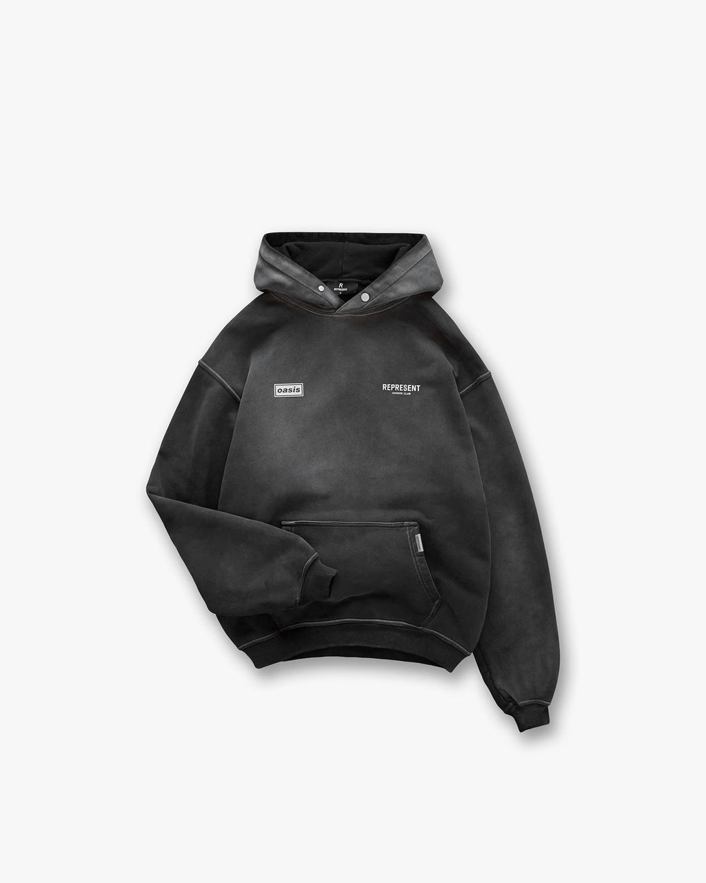 Represent X Oasis Owners Club Hoodie Stained Black