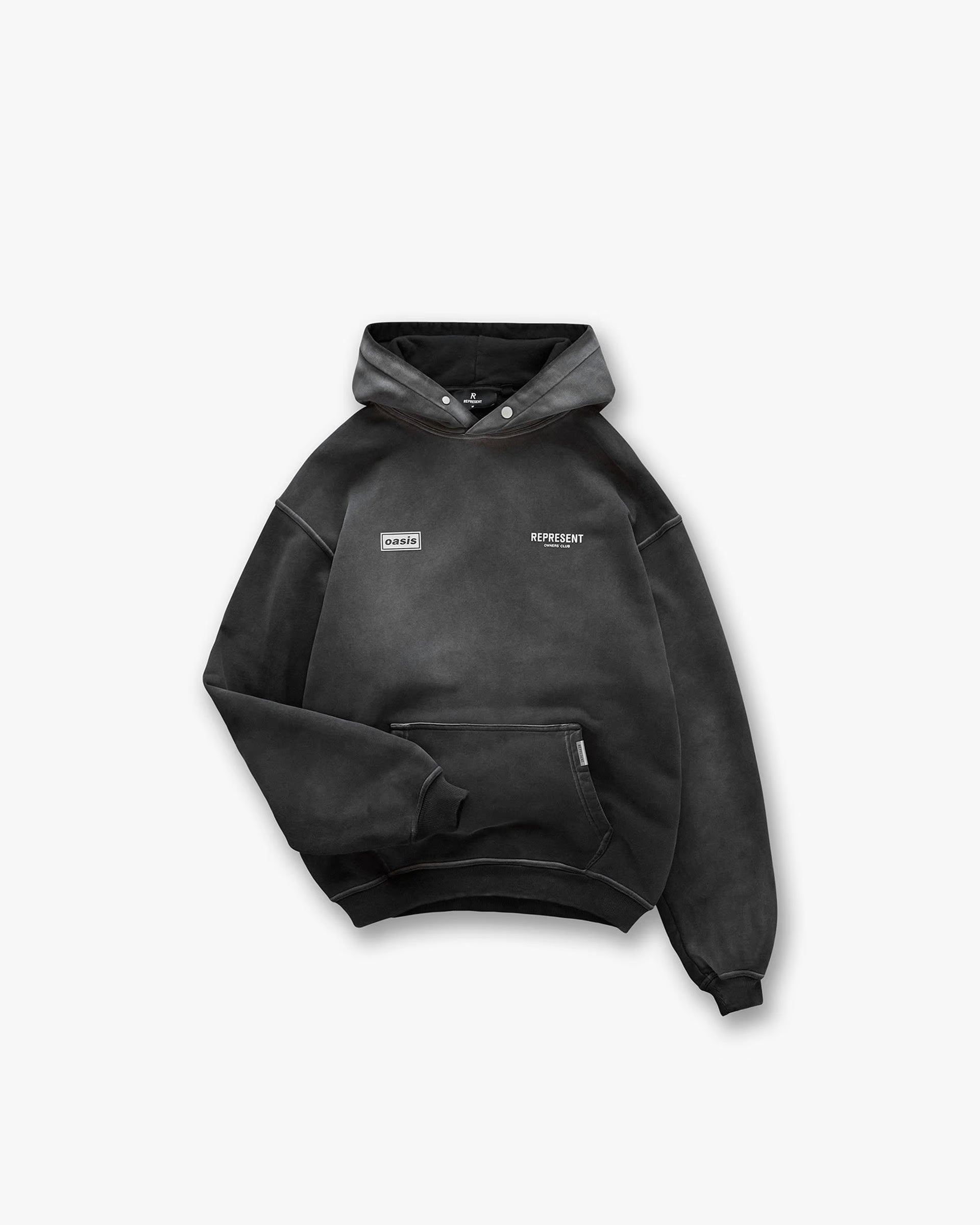 Represent X Oasis Owners Club Hoodie Stained Black