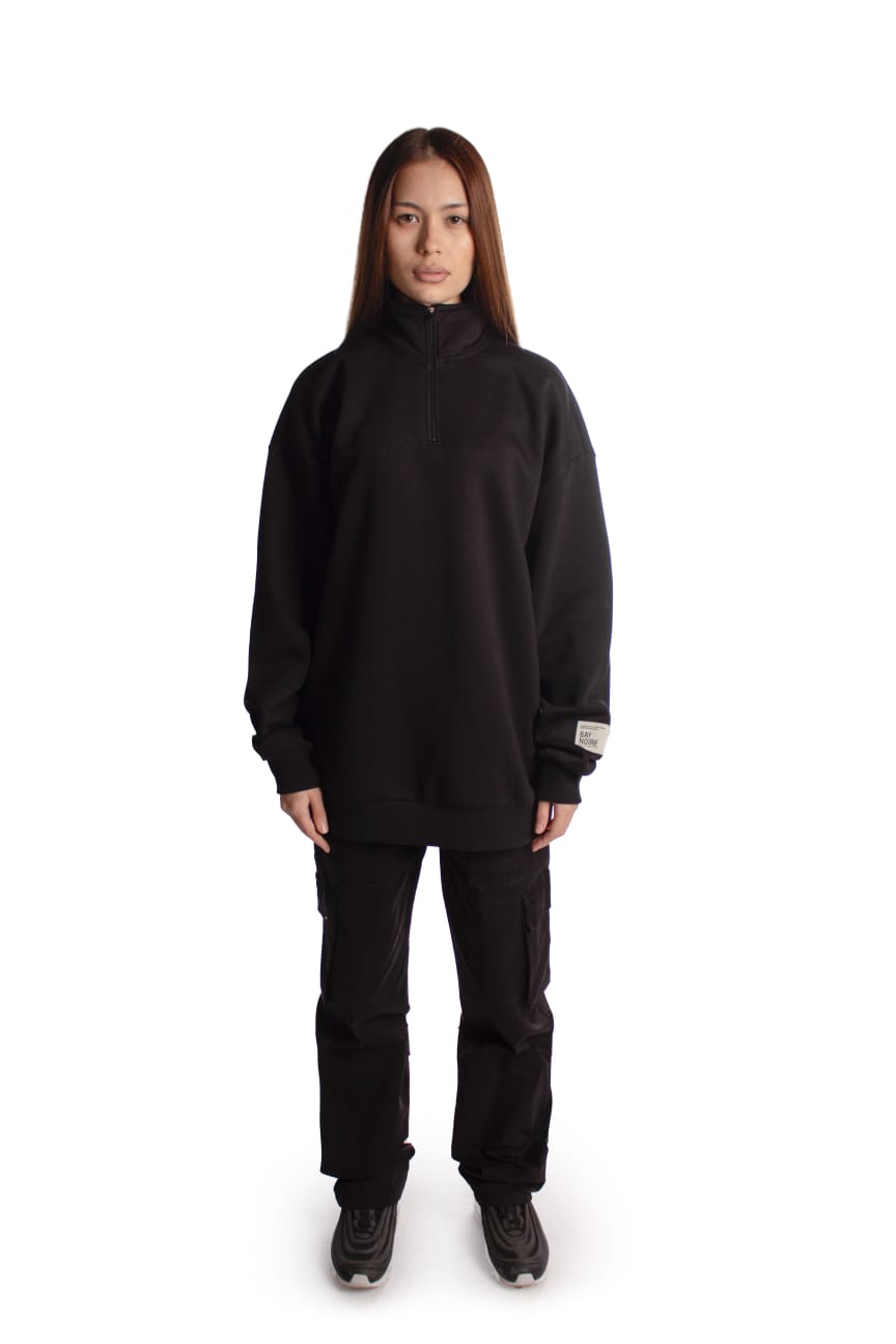 BAYNOIRE Black Q-Zipper II Sweatshirt