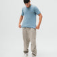 TakeOver Blue Grey Basic Knit Tee