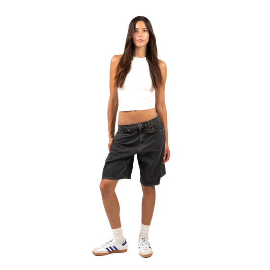 SIGHT Long Women Black Denim Short