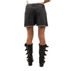 SIGHT Black Denim Women Mid Length Shorts