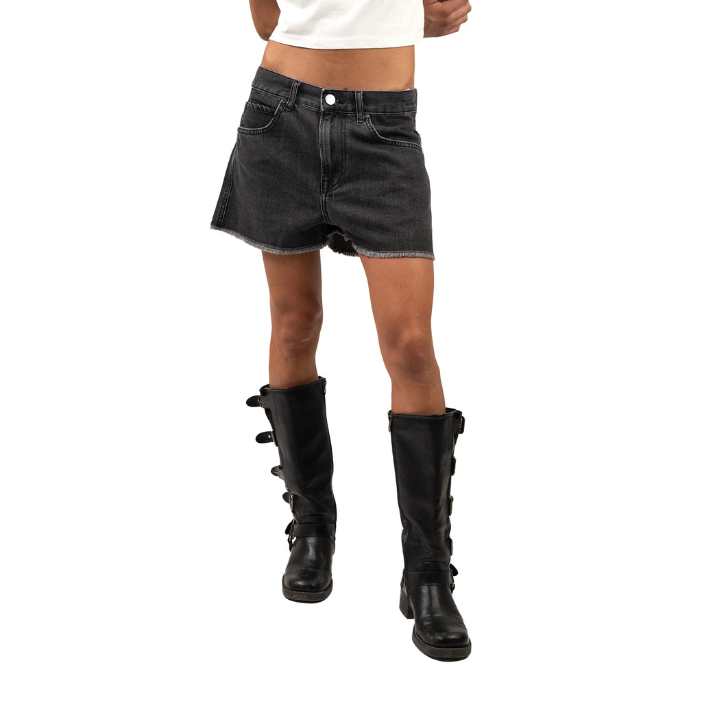 SIGHT Black Denim Women Mid Length Shorts