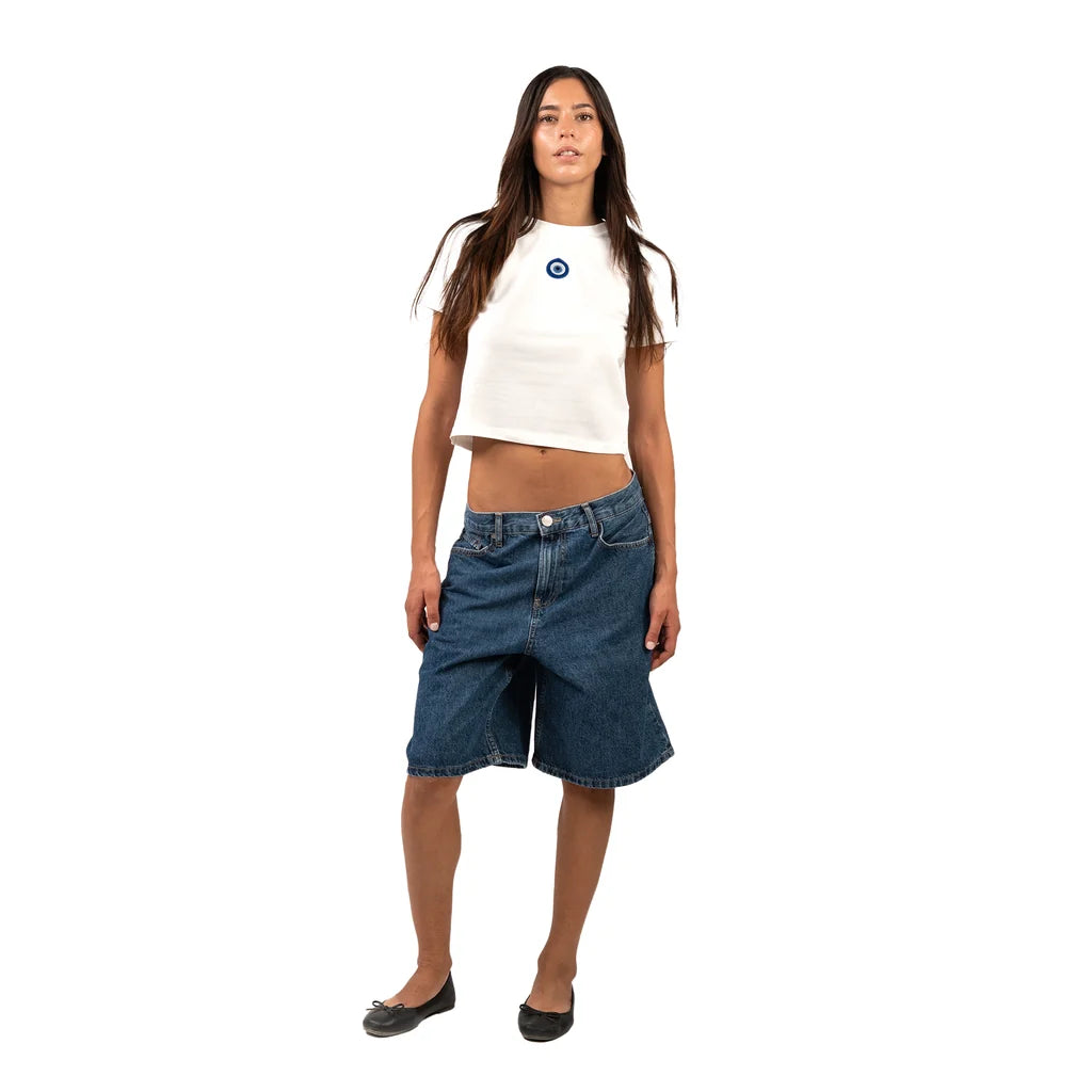 SIGHT Long Navy Women Denim Shorts