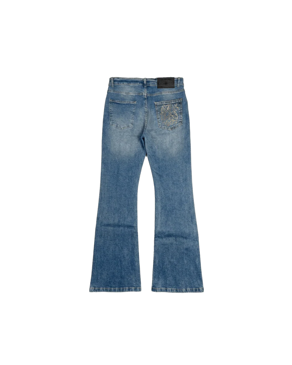 Coddiwomple Flared Women Blue Jeans