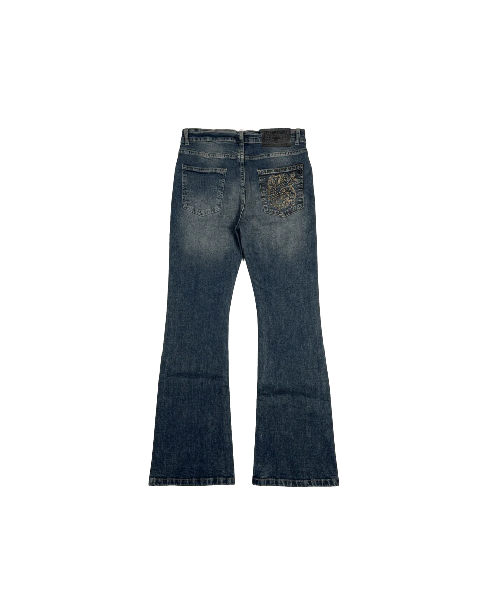 Coddiwomple Flared Women Faded Jeans