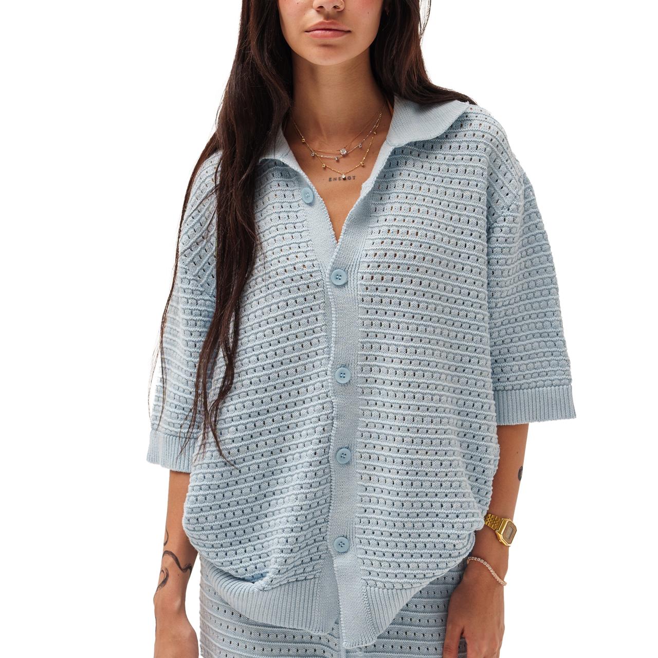 SIGHT Crochet Baby Blue Shirt