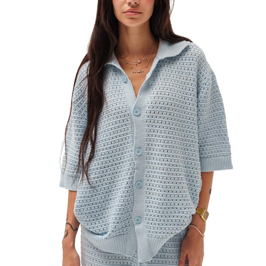 SIGHT Crochet Baby Blue Shirt