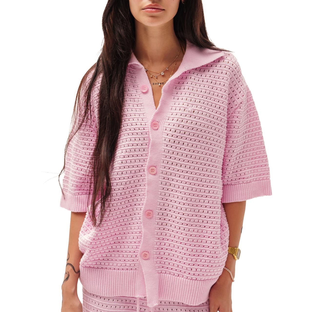 SIGHT Crochet Pink Shirt