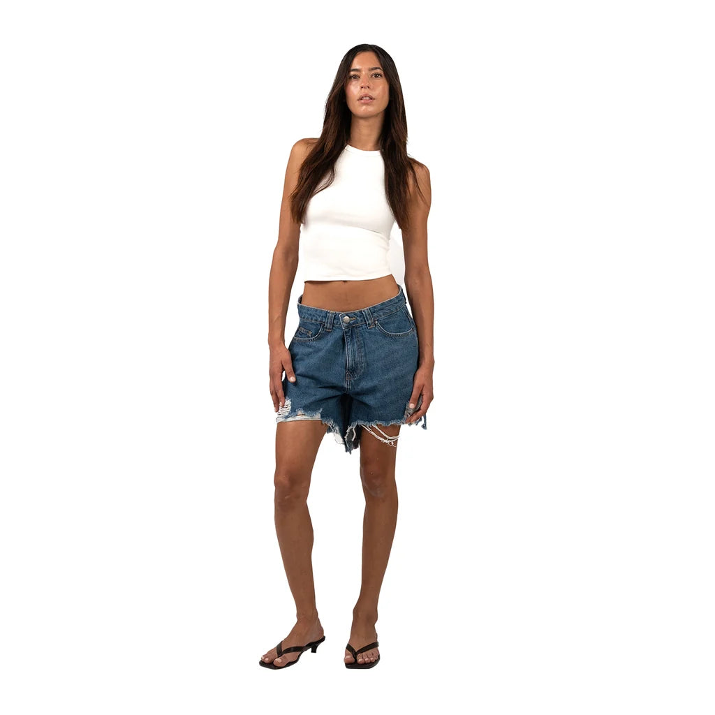 SIGHT Navy Distressed Women Shorts