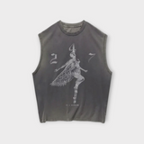 247 Angel Graphic Tank Vintage Black