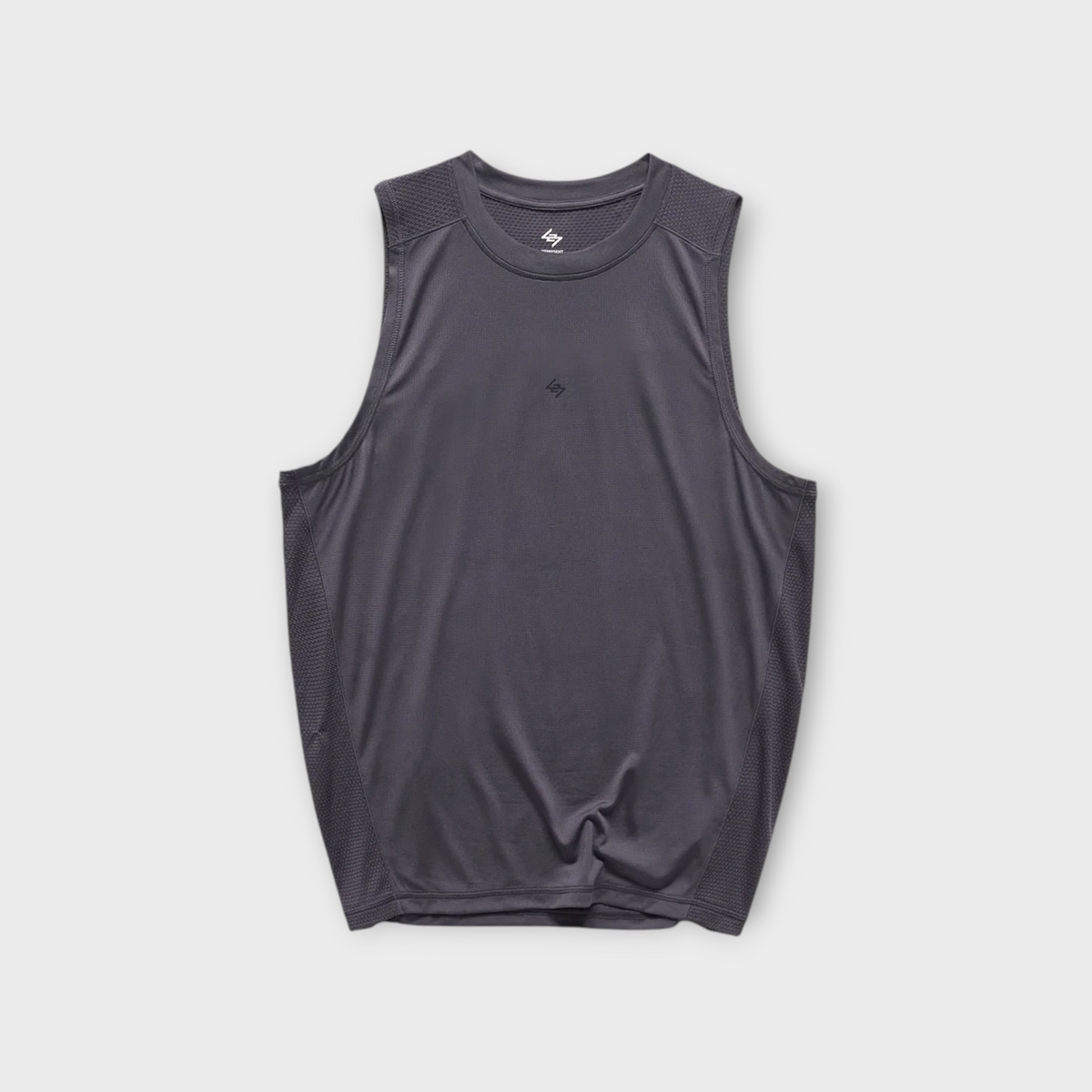 Drop 247 FW26 Numbers Vest in graphene grey featuring a lightweight performance mesh fabric and athletic sleeveless cut.
