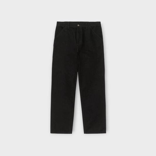 Drop Carhartt WIP Single Knee Pant in black rinsed cotton canvas with a relaxed straight fit and utilitarian pockets.