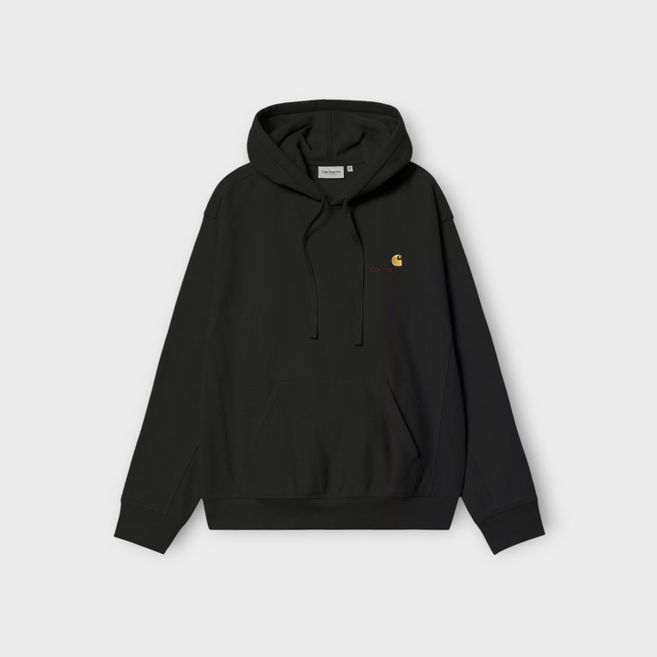 Carhartt WIP Hooded American Script Sweatshirt Black