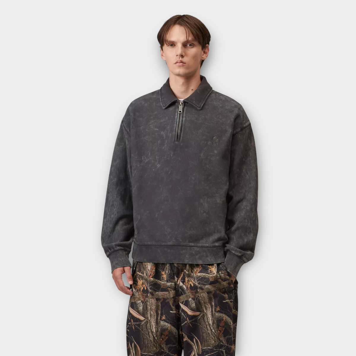 Lambert Polo Sweat Black moon wash, view 3