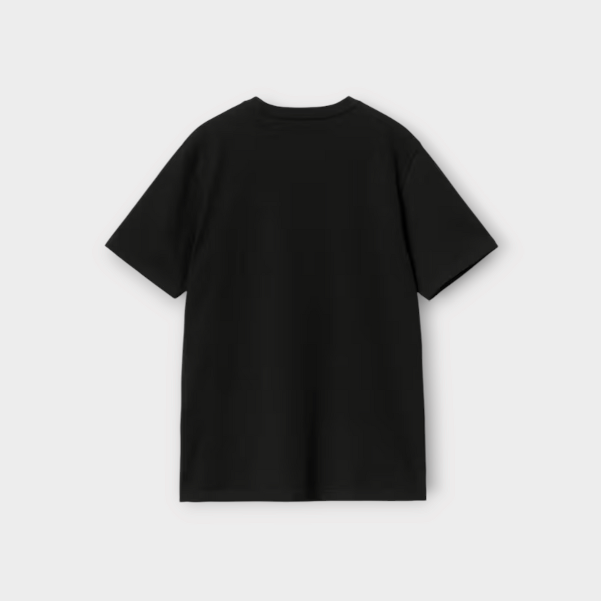 Drop Carhartt WIP short sleeve black cotton t-shirt, back view of a plain crew neck tee.