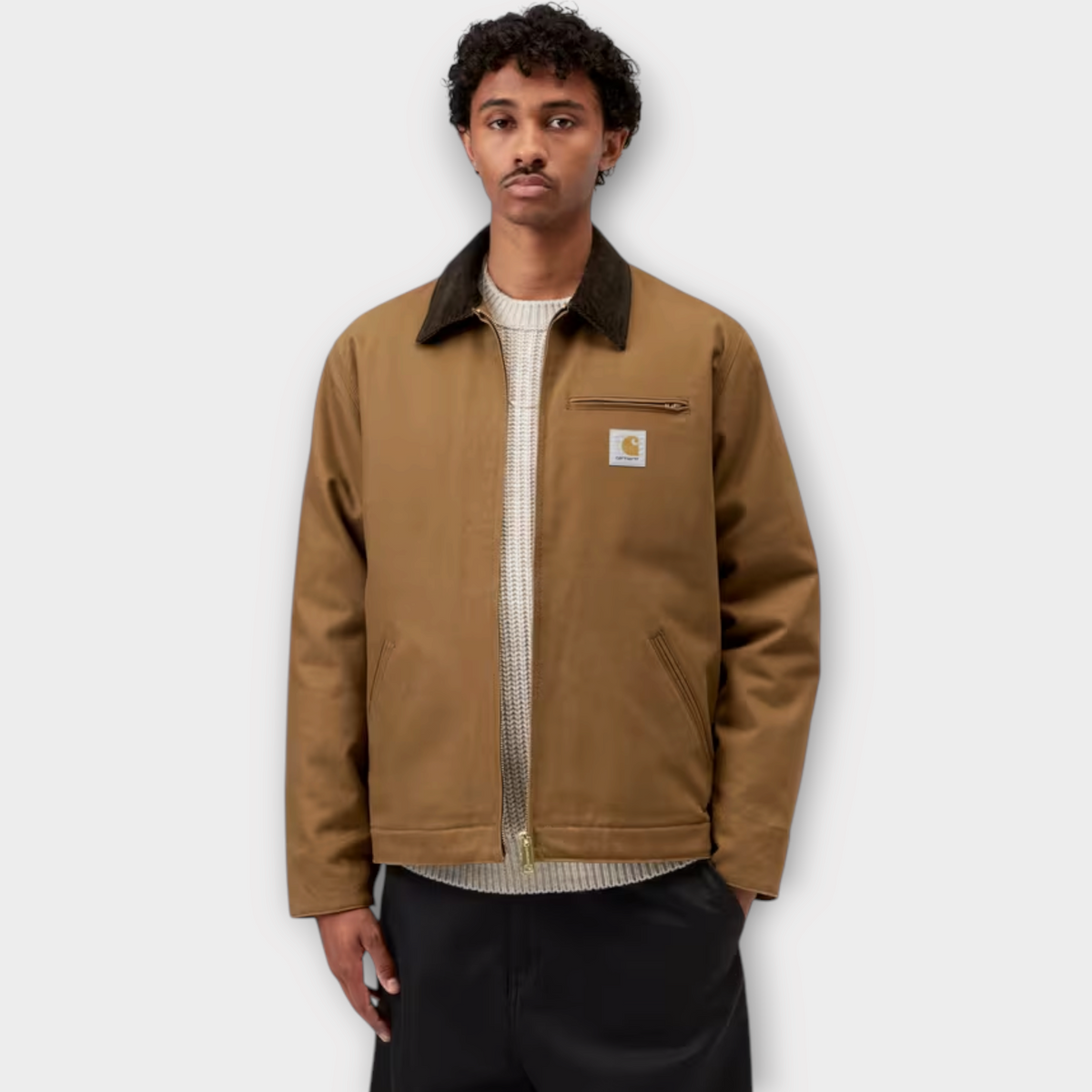 Carhartt WIP Detroit Jacket Hamilton Brown / Tobacco rigid, view 3