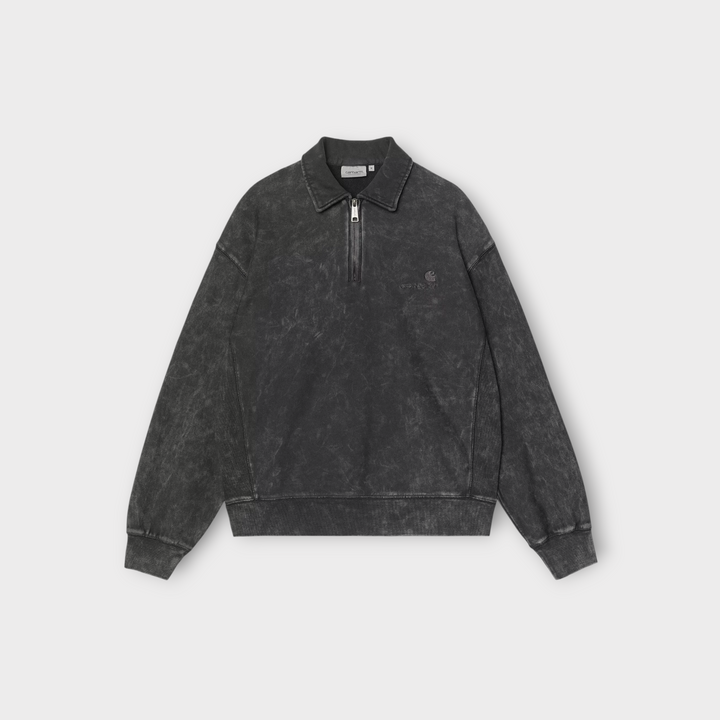 Carhartt WIP Lambert Polo Sweat Black moon wash
