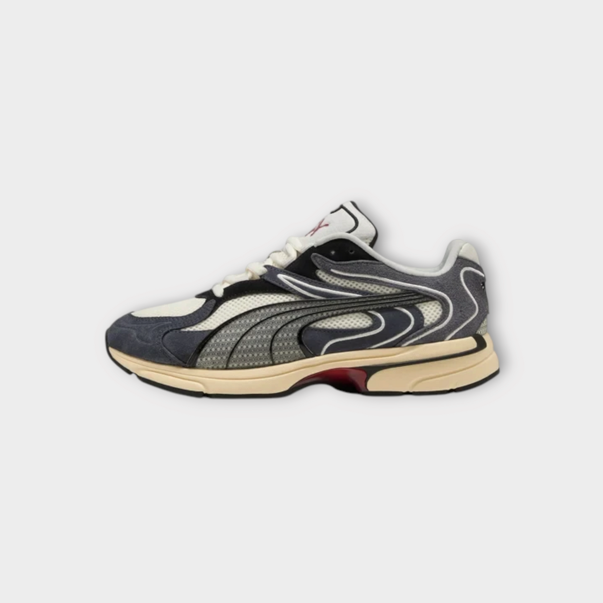 Drop Puma Extos Collector sneakers in frosted ivory and glacial grey with mesh and suede layered design